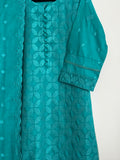 Solid Lawn Chikan Kari Pret ~ Teal