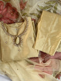 Beige Handpaint dupatta outfit
