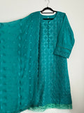 Solid Lawn Chikan Kari Pret ~ Teal