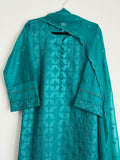 Solid Lawn Chikan Kari Pret ~ Teal