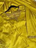 Lime Green ~ Zardozi Embellished Raw Silk Ensemble