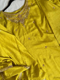 Lime Green ~ Zardozi Embellished Raw Silk Ensemble