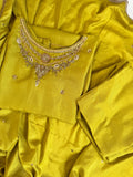 Lime Green ~ Zardozi Embellished Raw Silk Ensemble
