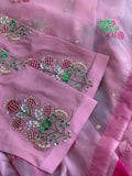 **PRE ORDER**Tea Pink Silk - Hussain Rehar inspired