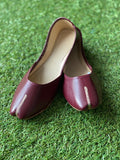 Basic leather khussa - maroon