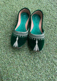 Emerald velvet Khussa