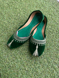 Emerald velvet Khussa