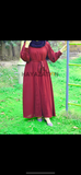 Burgandy pleated abaya